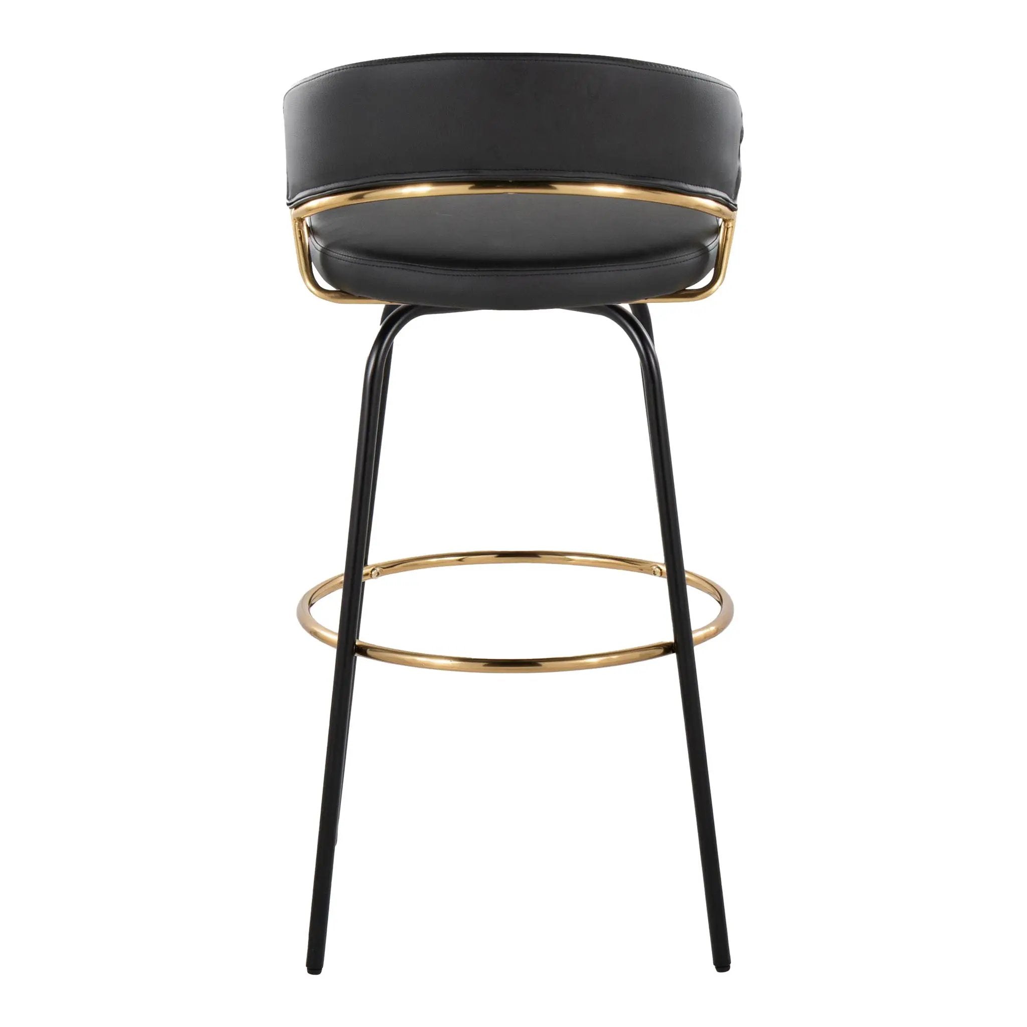 Jie - Fixed Height Contemporary Barstool With Swivel Round Footrest (Set of 2) by HouseOfZazla
