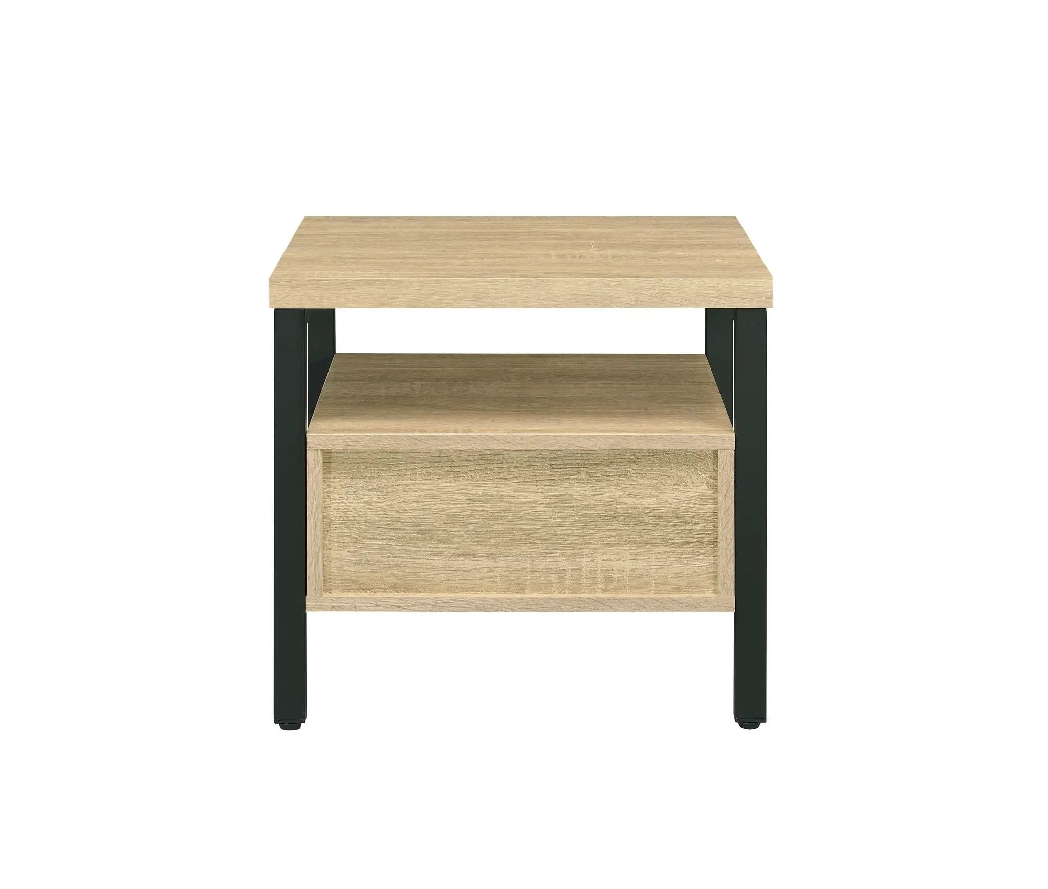 Oak Finish Nightstand with 1 Drawer and 1 Shelf by HouseOfZazla