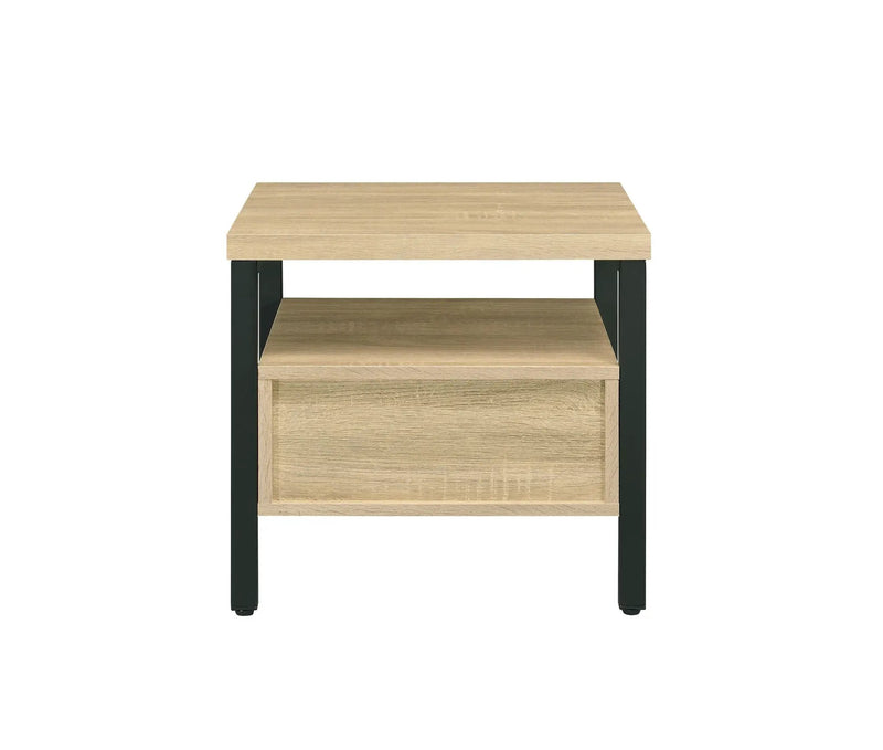Oak Finish Nightstand with 1 Drawer and 1 Shelf by HouseOfZazla