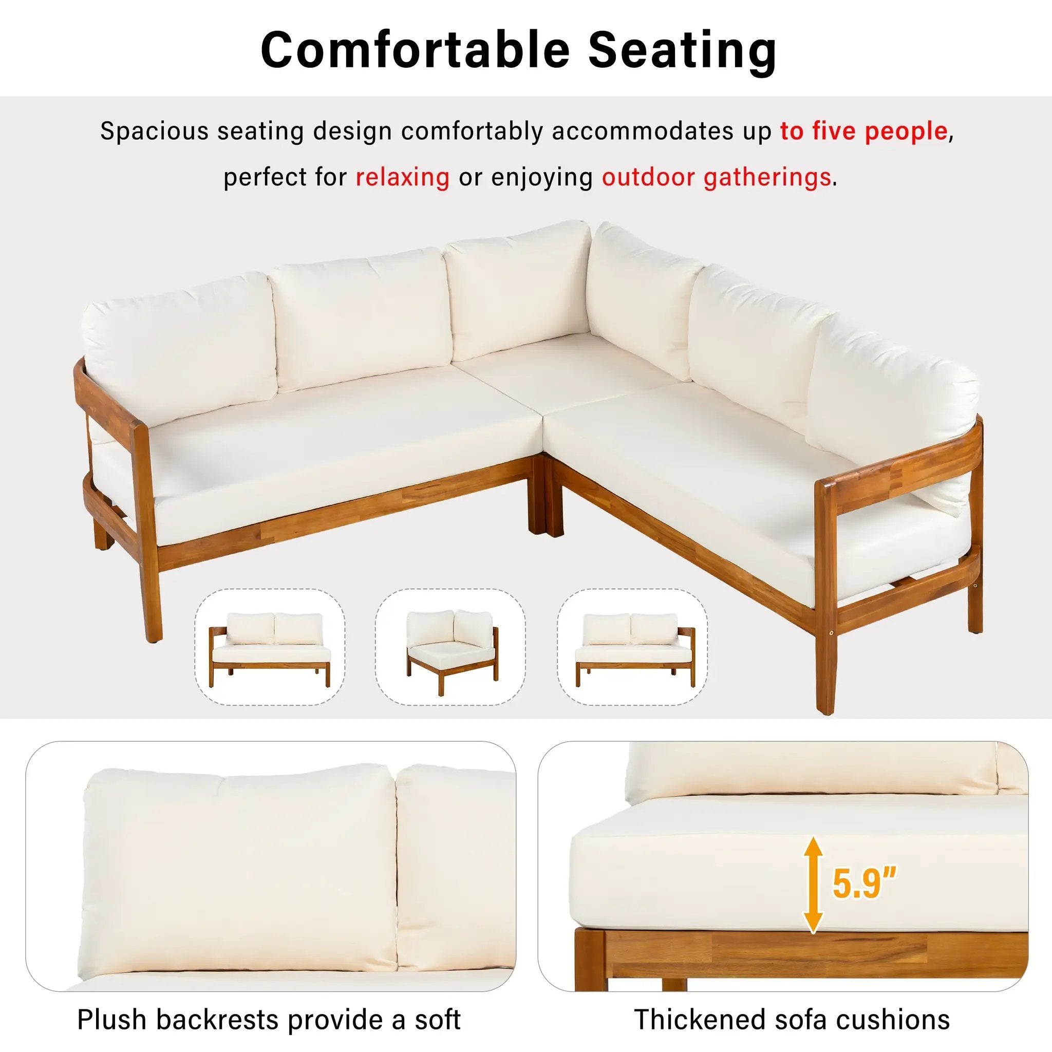 U_Style Acacia Solid Wood Patio Furniture Set by HouseOfZazla