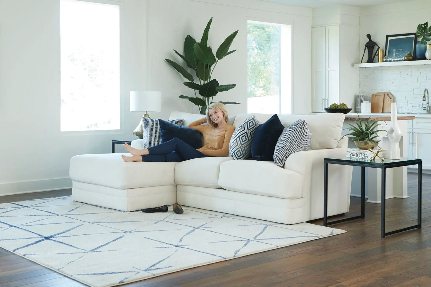 Polaris - Sectional With Comfort Coil Seating And Accent Pillows Included by Unique Piece Furniture