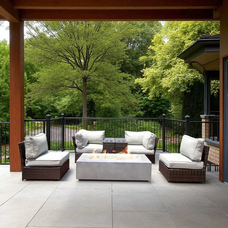 Outdoor Elegance Conversation Set With Fire Pit by Unique Piece Furniture