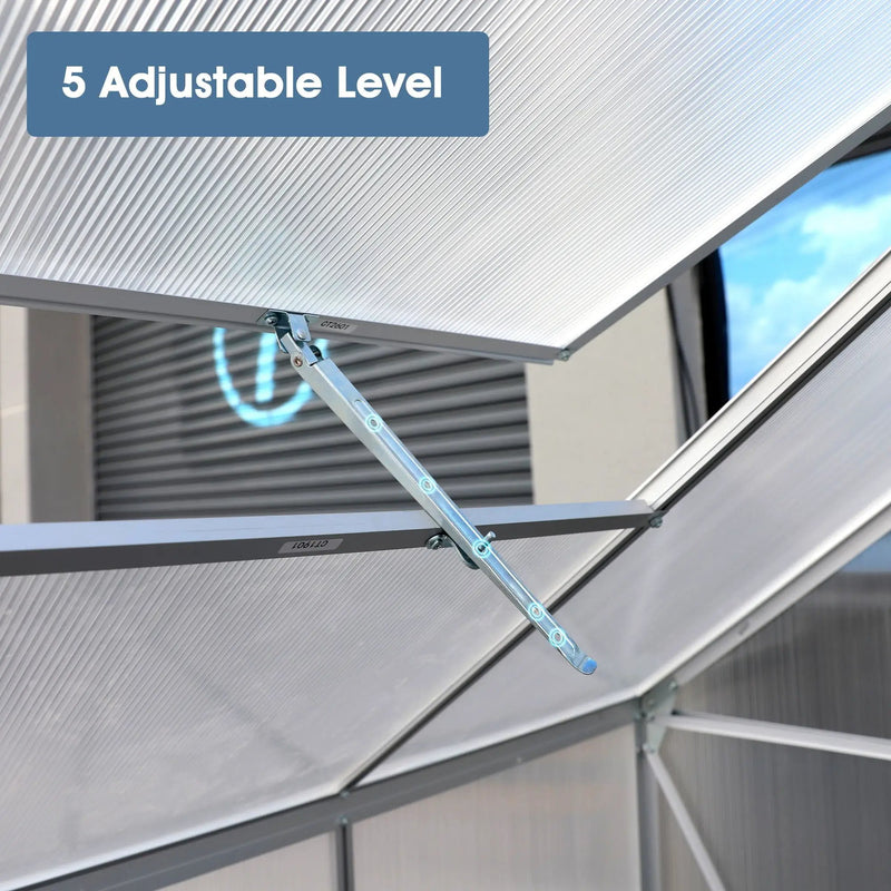 Walk-In Polycarbonate house & Roof Vent, Sliding Doors, Aluminum Hobby Hot House For Outdoor by HouseOfZazla