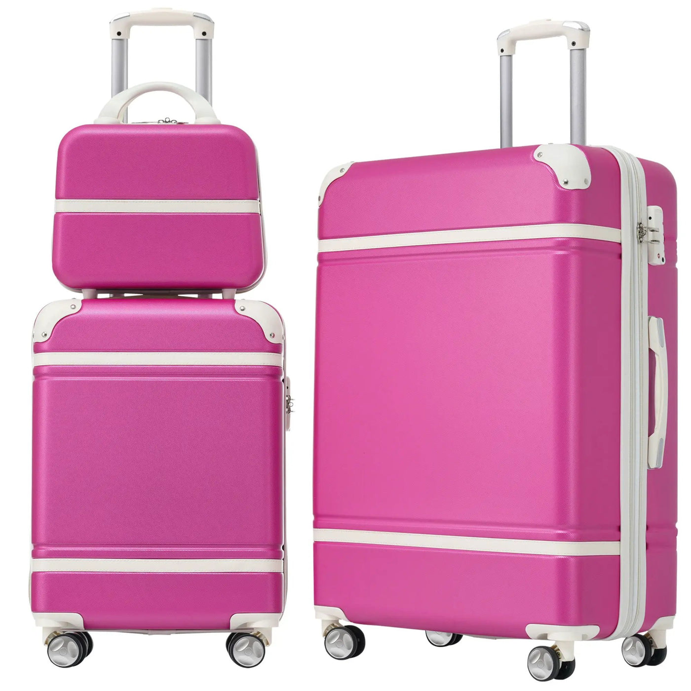 Hardshell Luggage Sets 3 Pieces 20" / 24" Luggages And Cosmetic Case Spinner Suitcase With Tsa Lock Lightweight by HouseOfZazla