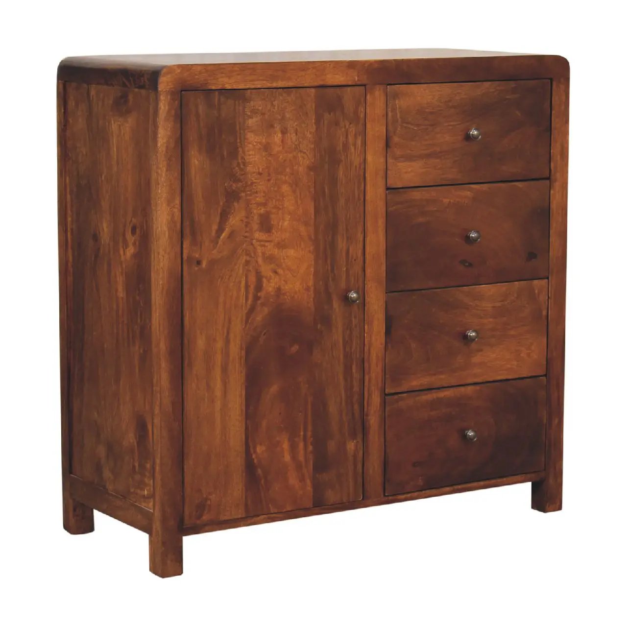 Solid Wood Aspen Cabinet, 2 Shelves, 4-Drawers by HouseOfZazla