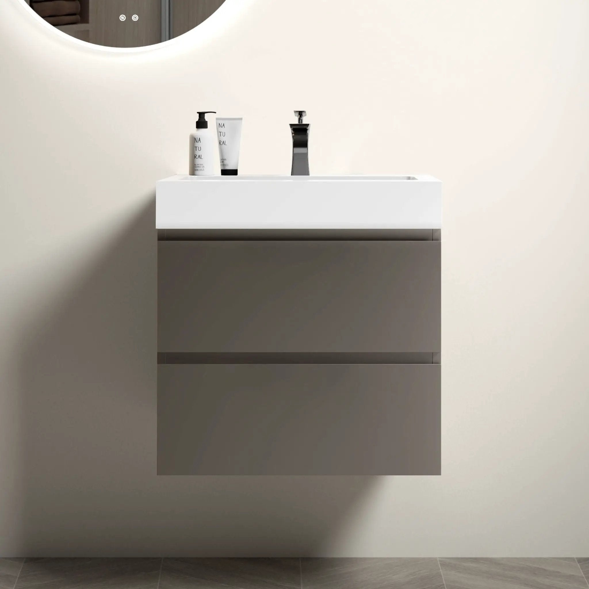 Alice - Bathroom Vanity With Sink, Large Storage Wall Mounted Floating Bathroom Vanity For Modern Bathroom, One-Piece Sink Basin Without Drain And Faucet by Unique Piece Furniture