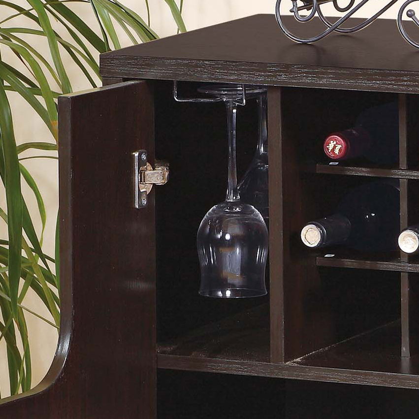 Wine Cabinet with Removable Wine Rack and Glass Racks - Red Cocoa, photo 4 of 4