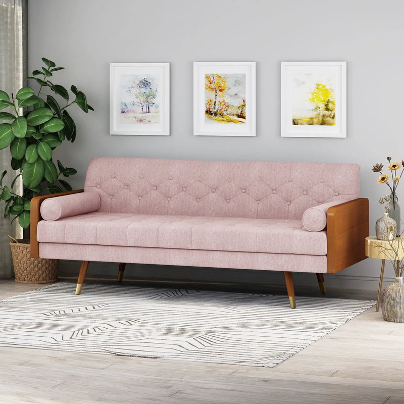 Aidan Mid Century Modern Tufted Fabric Sofa by HouseOfZazla