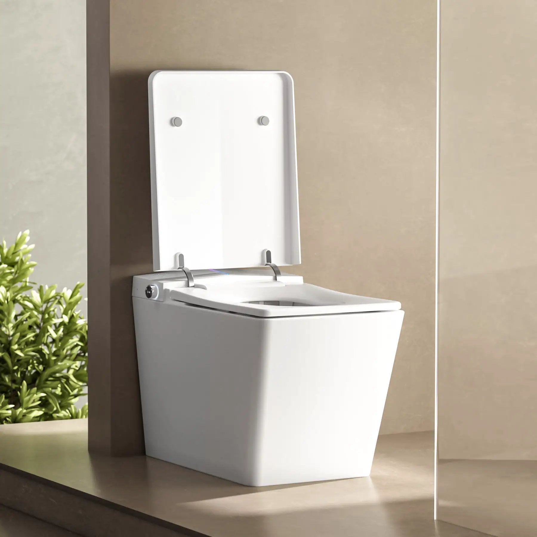 Square Smart Toilet with Built-in Tank for Modern Bathroom by HouseOfZazla