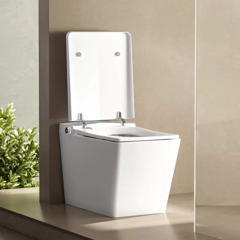 Square Smart Toilet with Built-in Tank for Modern Bathroom by HouseOfZazla