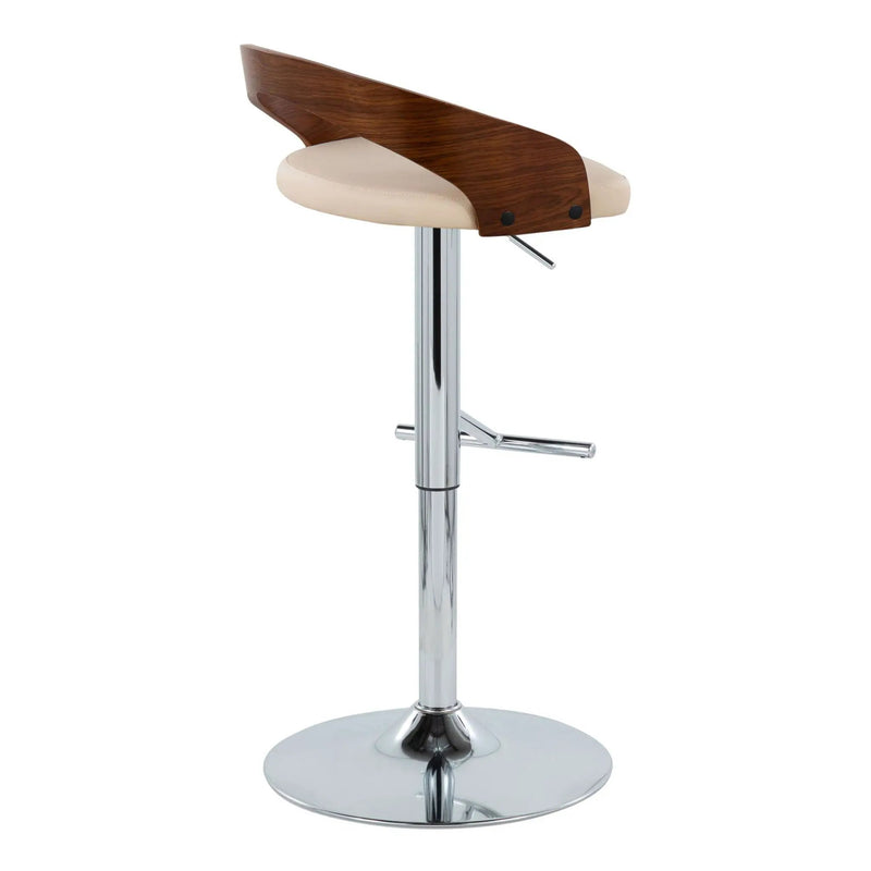 Grotto - Mid Century Modern Adjustable Height Barstool, Swivel With Straight T Footrest (Set of 2) by HouseOfZazla