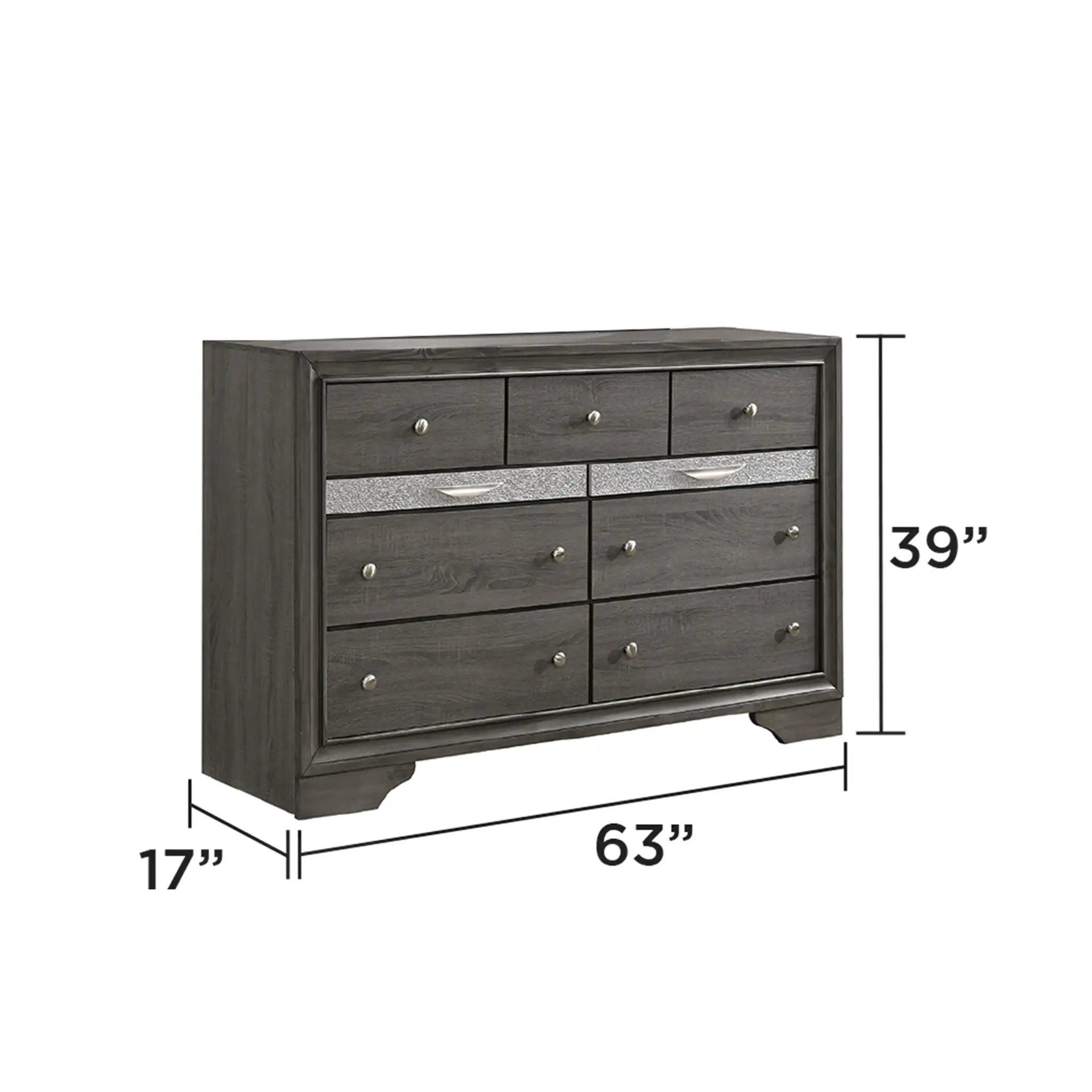 Traditional Queen 5 Piece Storage Bedroom Set in Gray Wood by HouseOfZazla