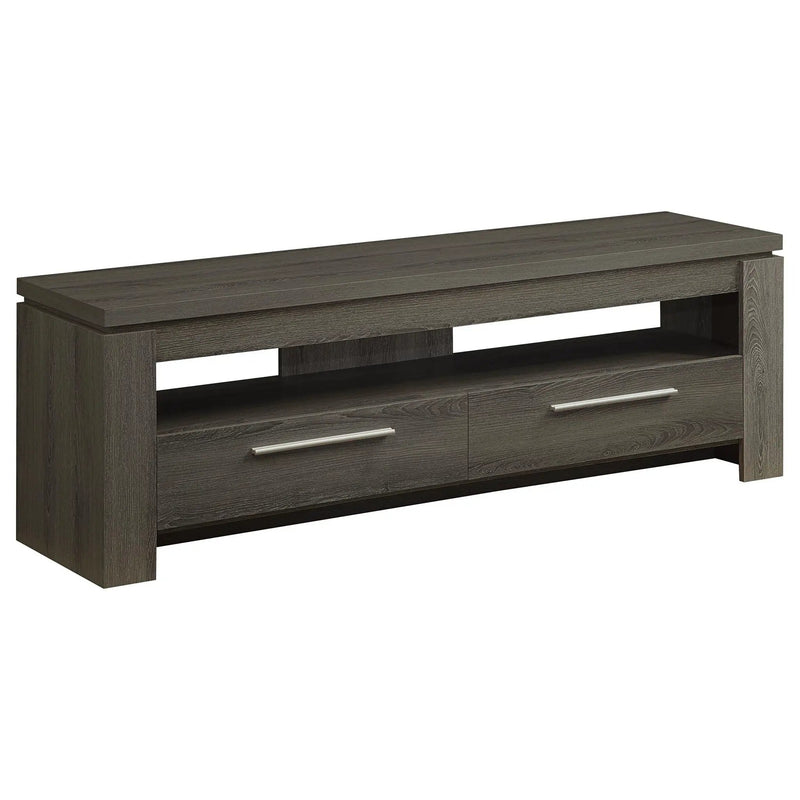 2 Drawer TV Console With Floating Top - Gray by HouseOfZazla