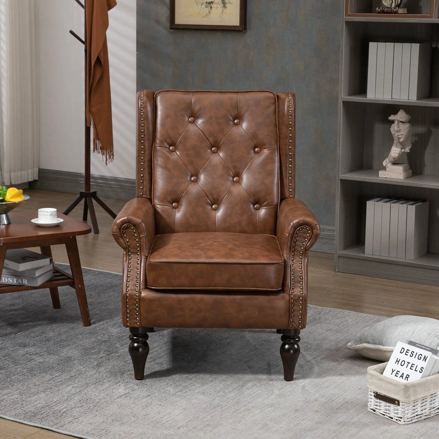 Modern Accent Armchair With Sturdy Wood Legs by HouseOfZazla