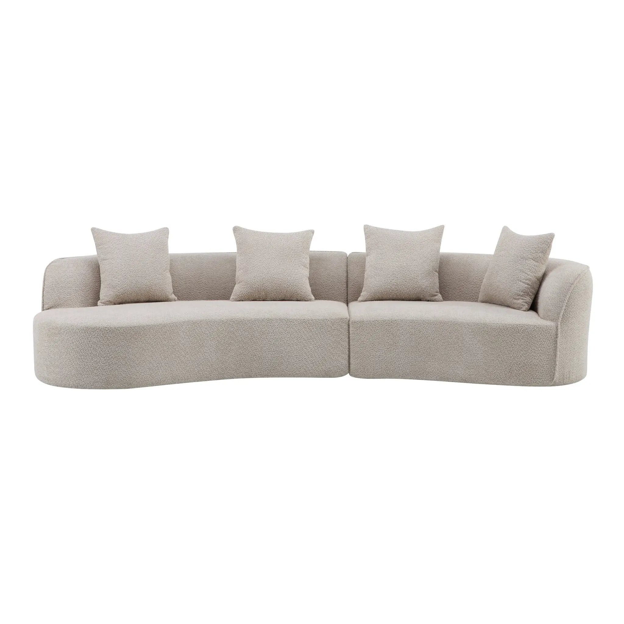 126" Curved Sectional Sofa (Almond-D28 Full Foam) by HouseOfZazla