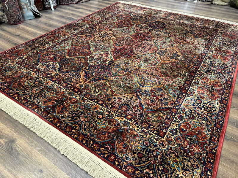 Karastan Rug 8.8 x 10.6, Multicolor Panel Kirman Rug #717, Wool by Jewel Rugs