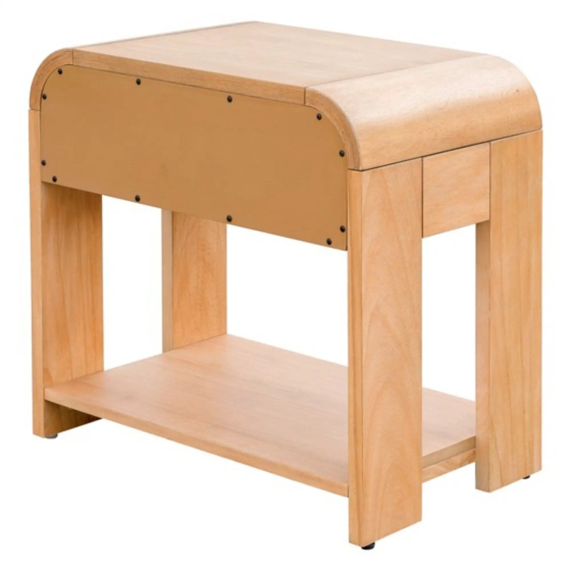 1 Drawer Waterfall Nightstand With Mid Century Design - Natural by HouseOfZazla