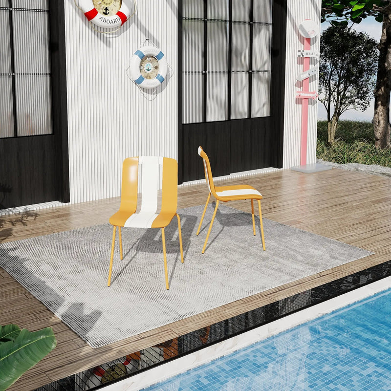 Summer 4-Pack Modern Striped Color Block Chairs by HouseOfZazla