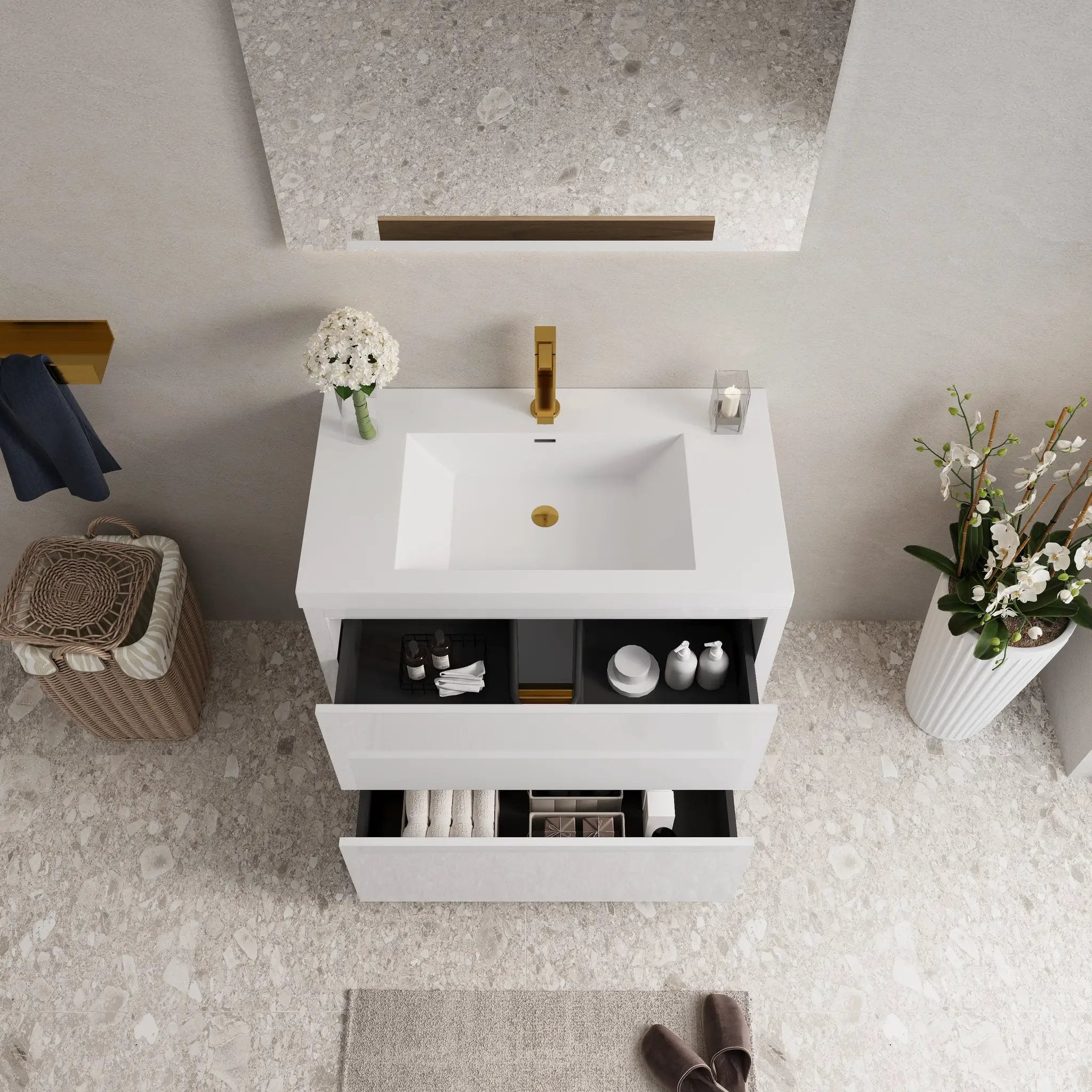 36" Freestanding Bathroom Vanity with Sink and Storage Cabinet by HouseOfZazla