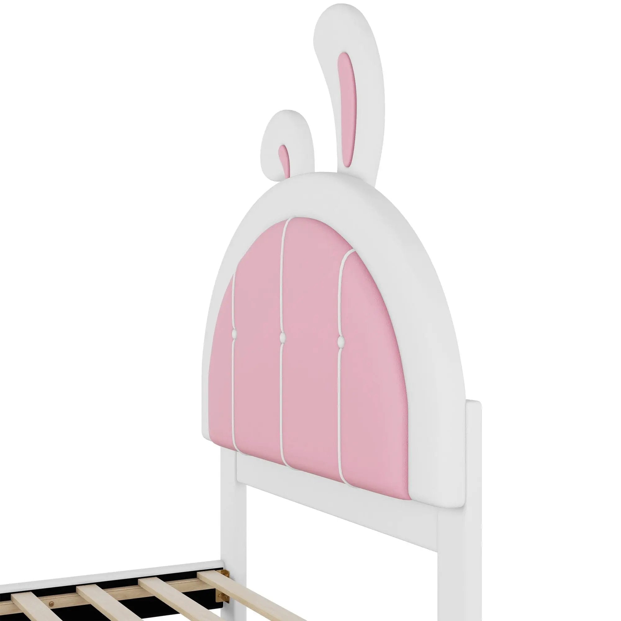 Upholstered Platform Bed With Rabbit Shaped Headboard by Unique Piece Furniture