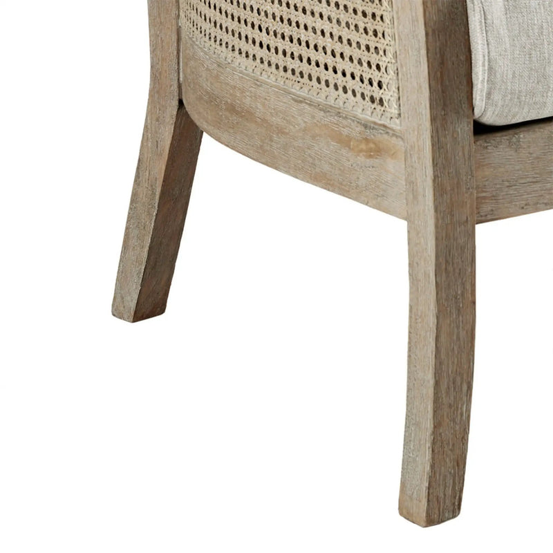 Cane Armchair With High Density Foam - Cream / Reclaimed Natural by HouseOfZazla