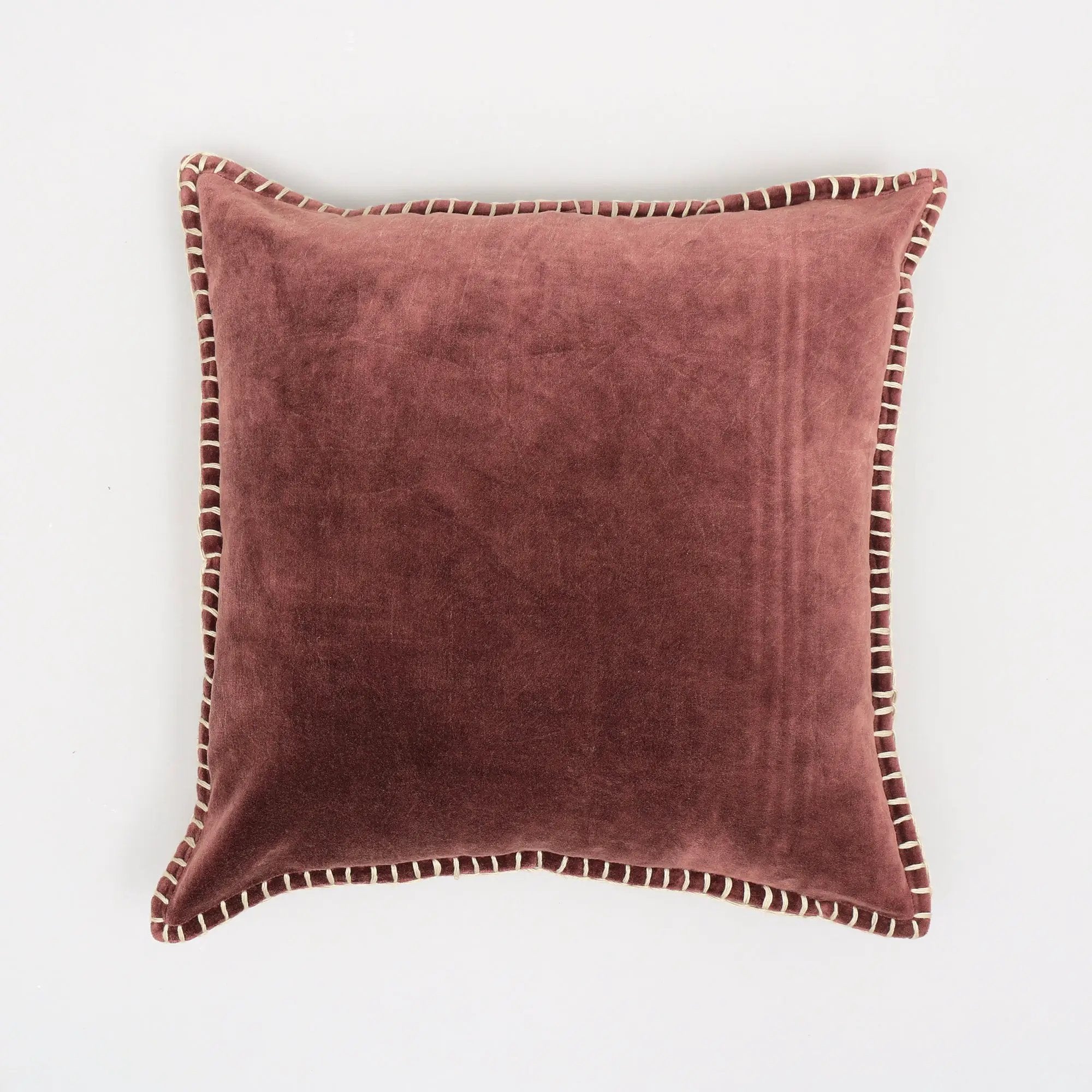 Olivia Stonewashed Velvet Pillow – 19" Square by HouseOfZazla