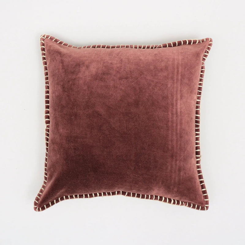 Olivia Stonewashed Velvet Pillow – 19" Square by HouseOfZazla
