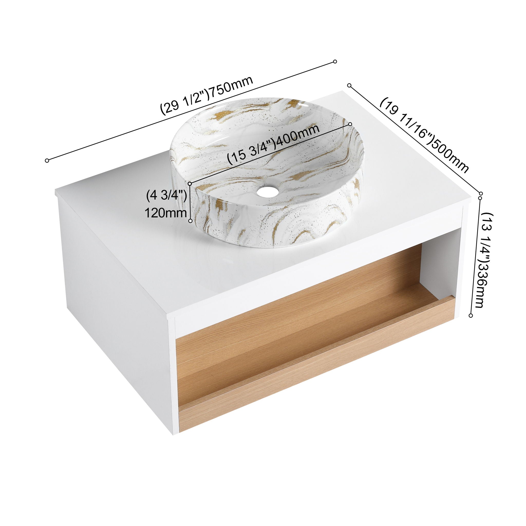 Floating Bathroom Vanity With Vessel Sink by Unique Piece Furniture