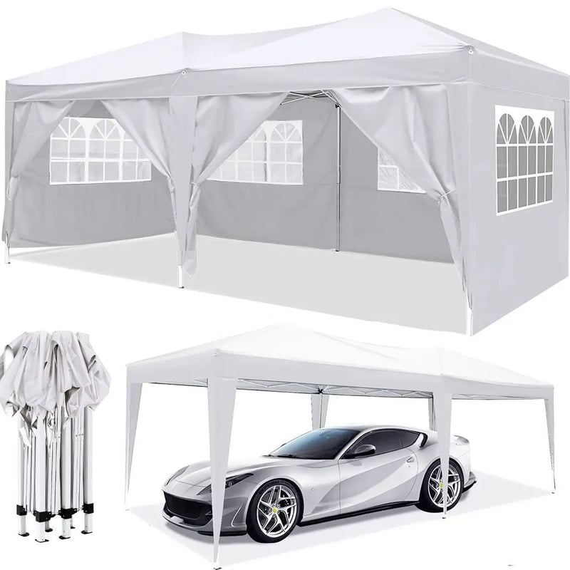 10'X20' Ez Pop Up Canopy Outdoor Portable Party Folding Tent With 6 Removable Sidewalls + Carry Bag + 4 Pieces Weight Bag by Unique Piece Furniture