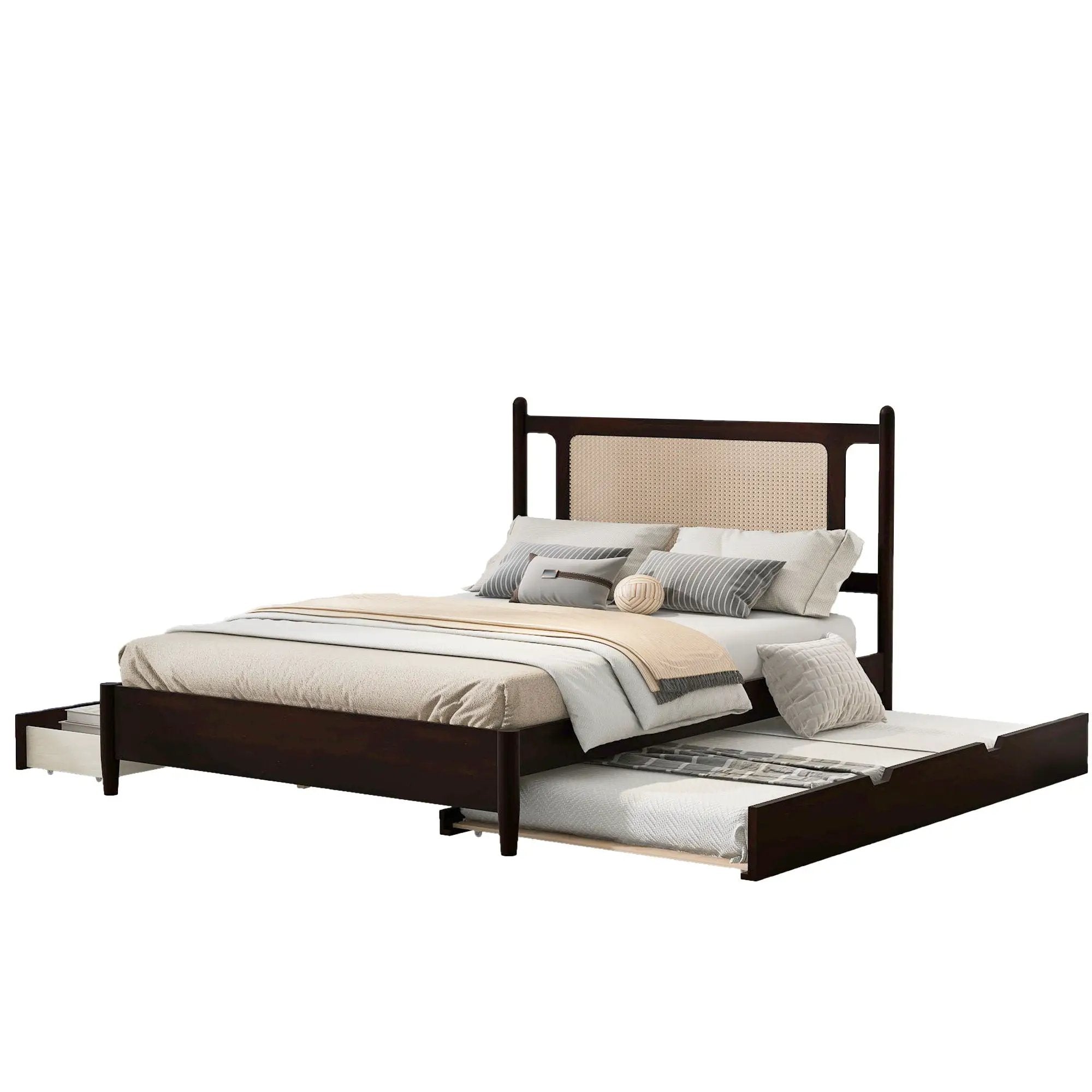 Platform Bed With 2 Big Drawers & Trundle by HouseOfZazla