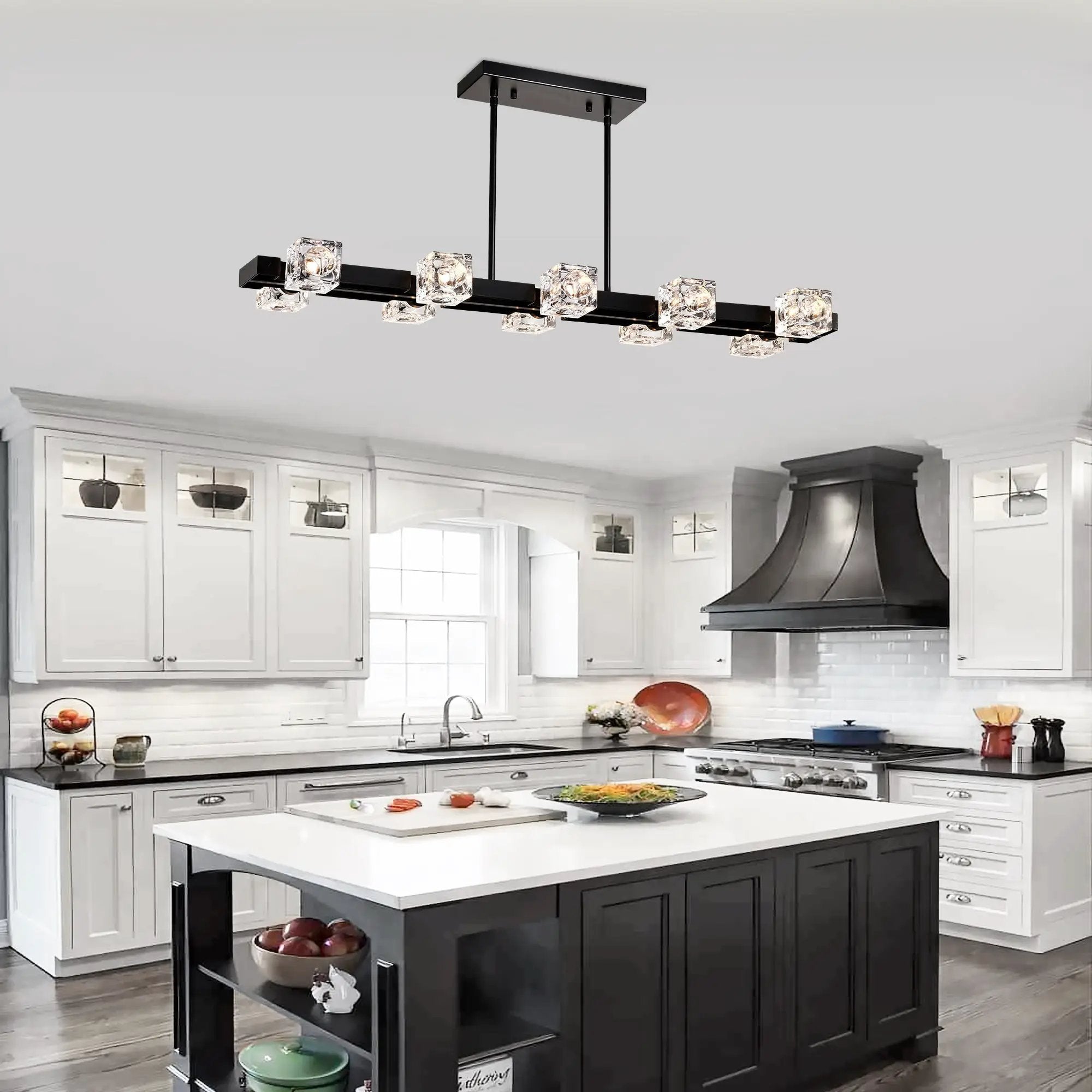Rectangle Chandelier for Dining Room, 10-Light by HouseOfZazla