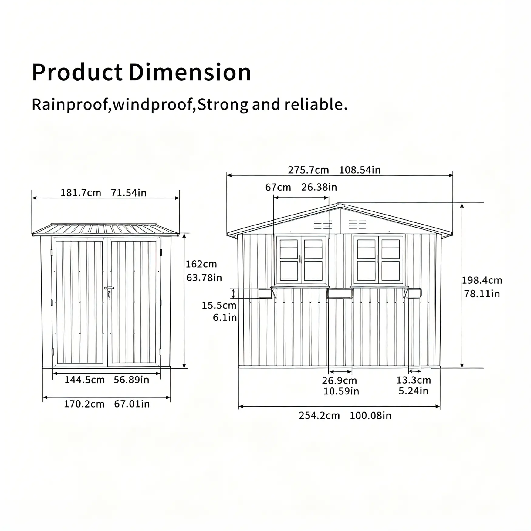 6x9 FT Outdoor Metal Storage Shed with Window & Flower Rack by HouseOfZazla