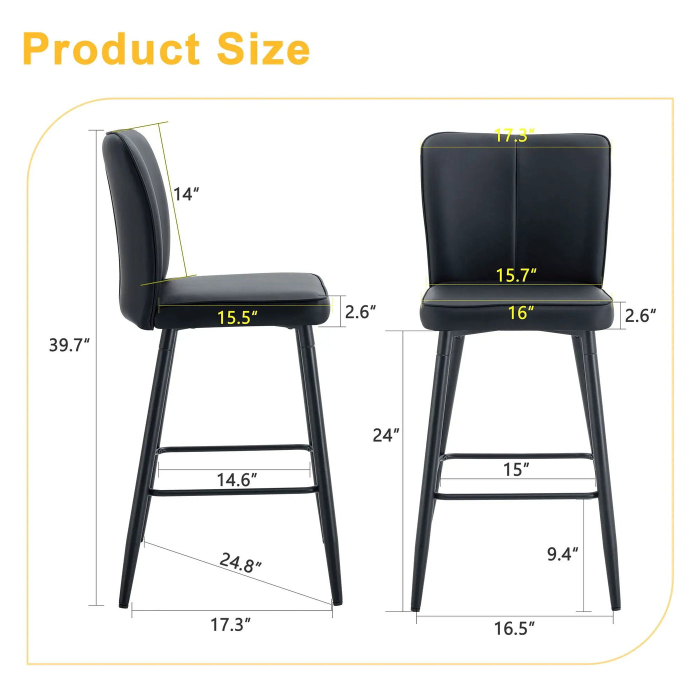 Modern Style Chair With Sleek Backrest Design (Set of 2) by HouseOfZazla