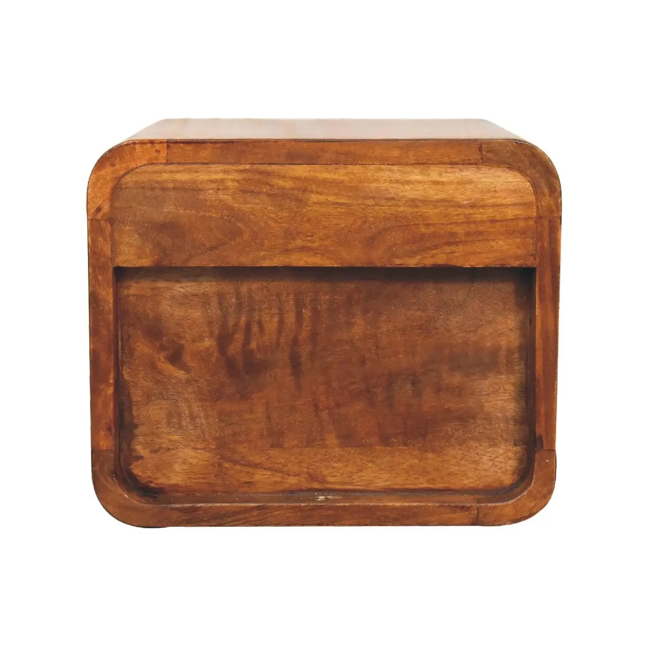 Solid Wood Floating Mini Nightstand, 2-Drawers, Chestnut by HouseOfZazla