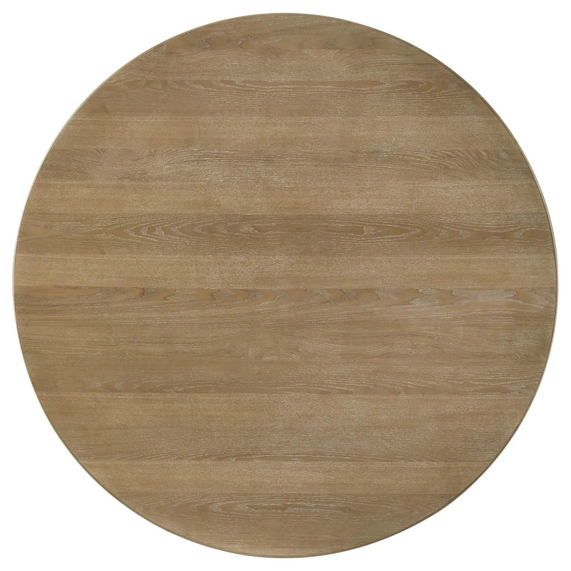 Adina 53-inch Round Wood Dining Table Distressed Light Brown by Unique Piece Furniture