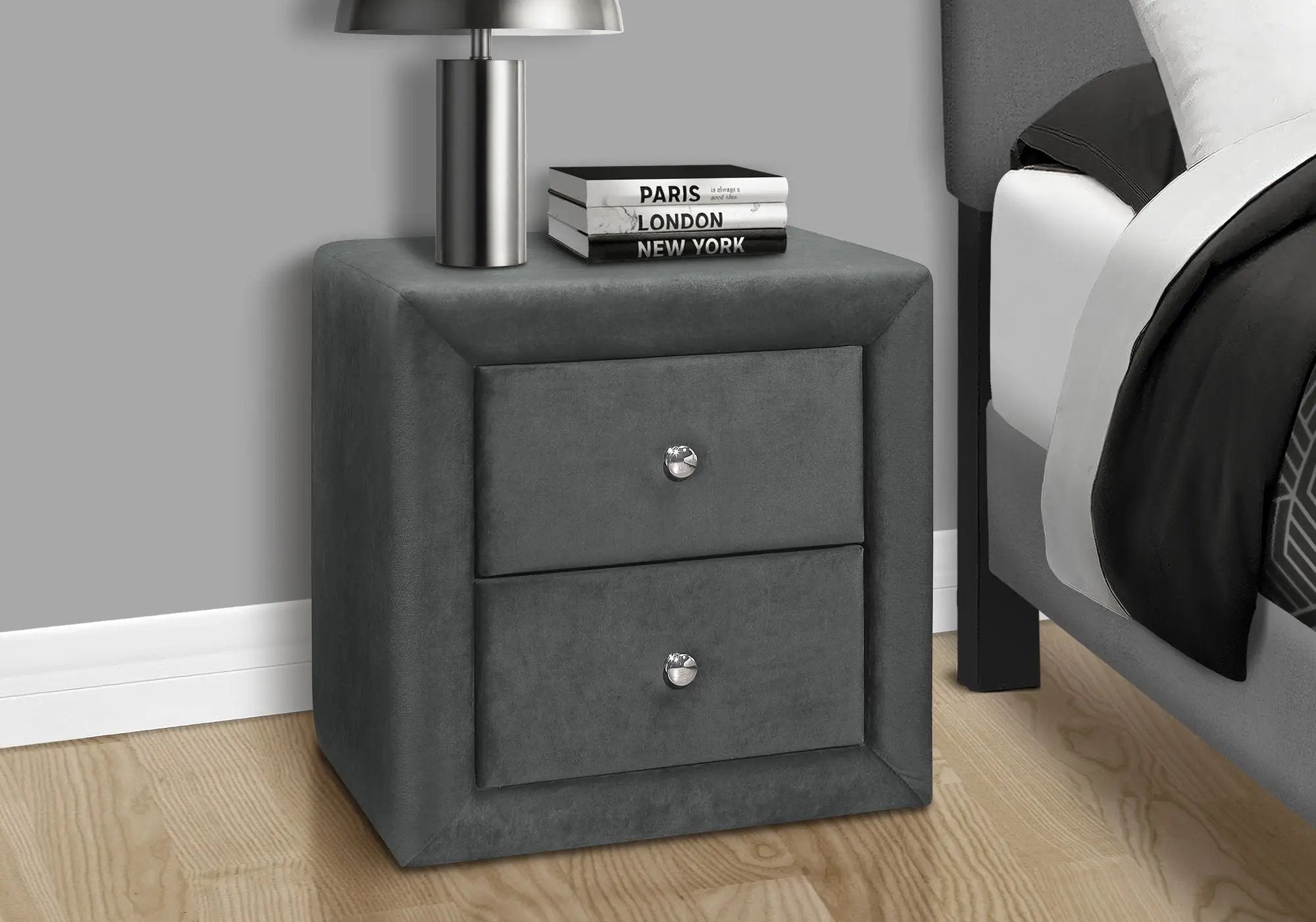 Nightstand, Storage Drawer Versatile Use, Upholstered, Transitional by Unique Piece Furniture