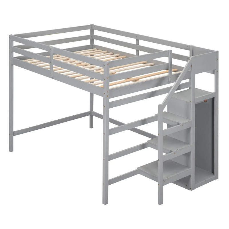 Loft Bed With Built In Storage Wardrobe And Staircase