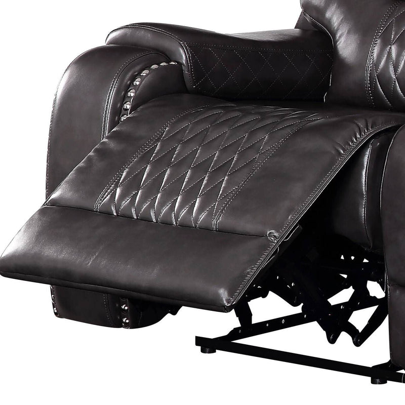 Braylon - Magnetite Synthetic Leather Manual Recliner Sofa - Brown by HouseOfZazla