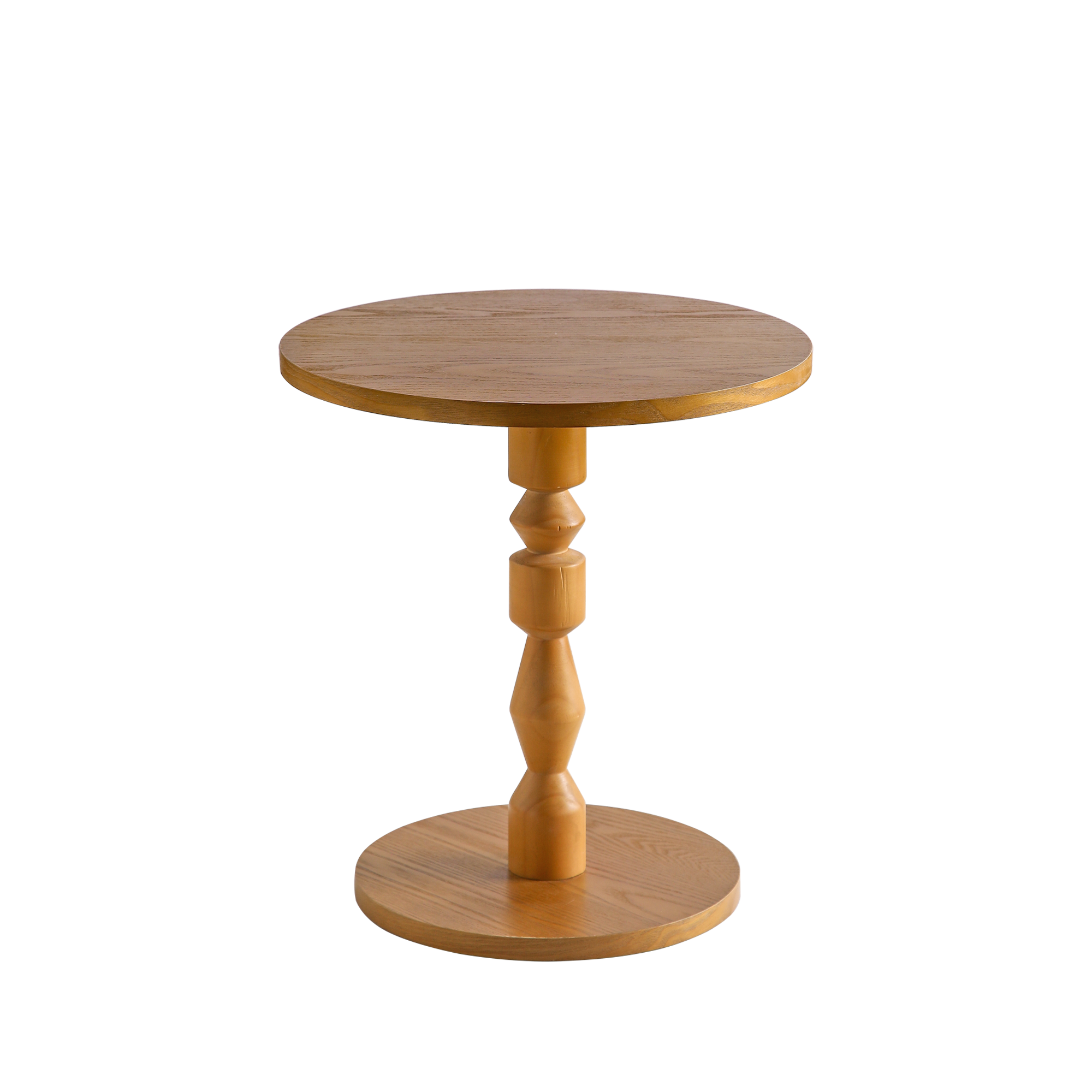 Round Side Table with MDF Tabletop and Solid Wood Legs by HouseOfZazla
