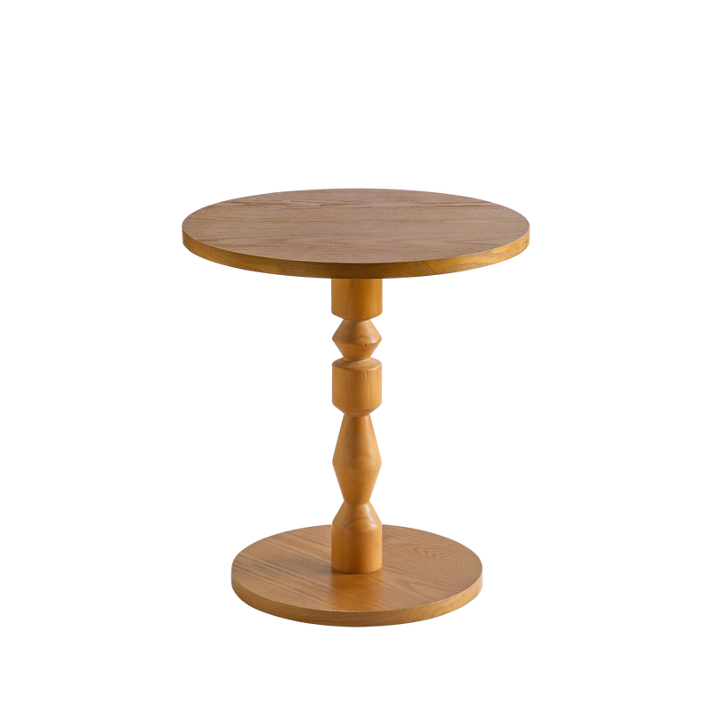 Round Side Table with MDF Tabletop and Solid Wood Legs by HouseOfZazla