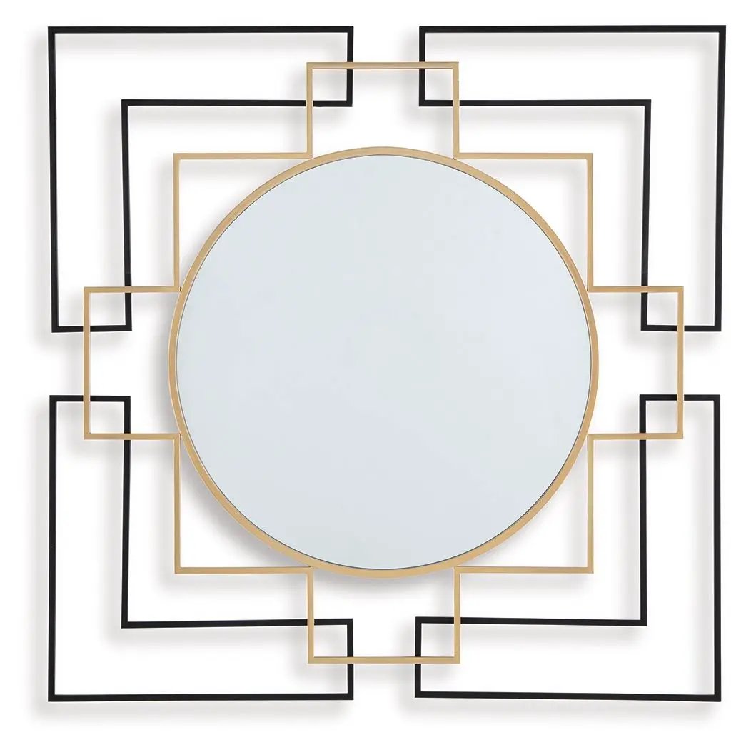 Oceanal - Accent Mirror - Black / Gold Finish by Unique Piece Furniture