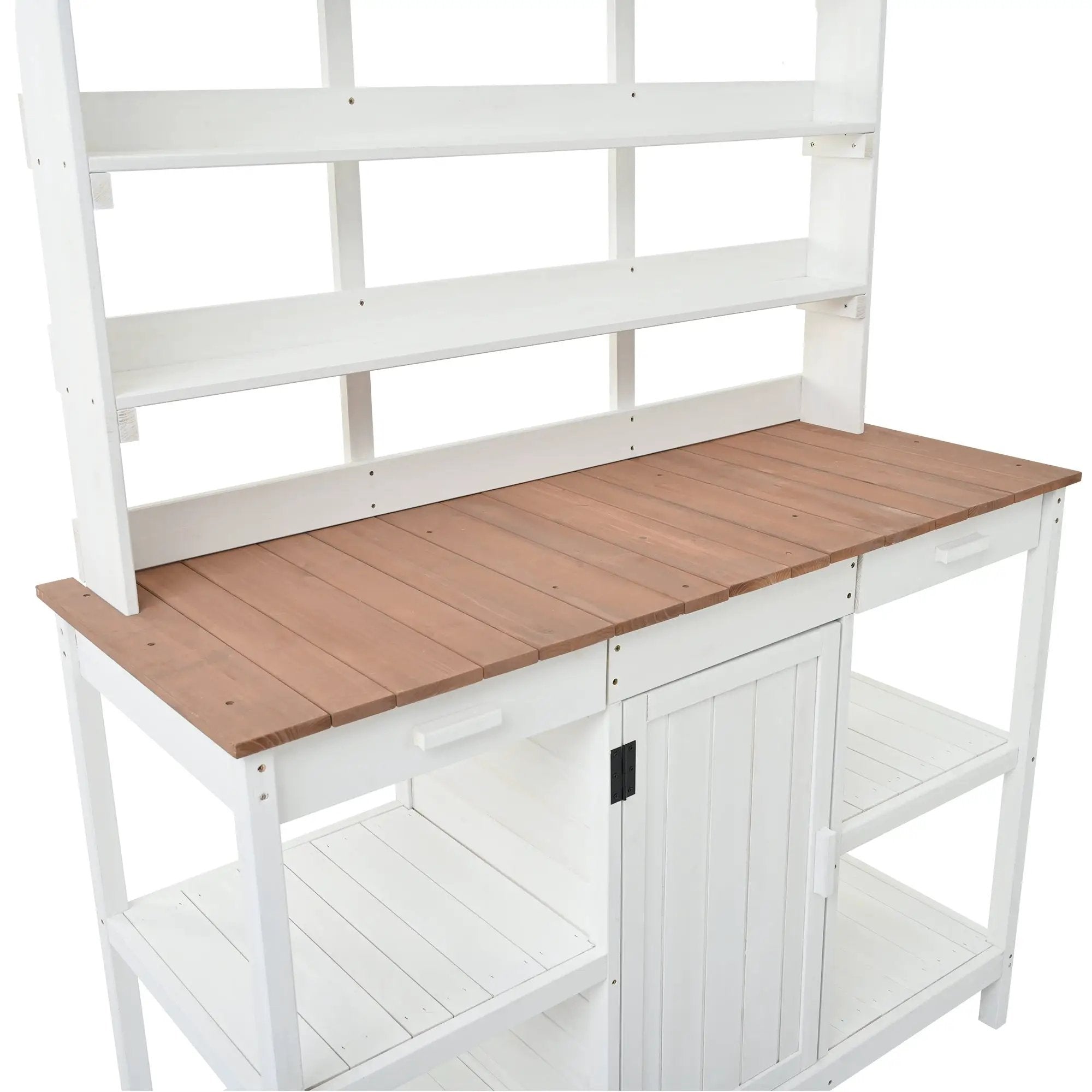 Topmax 66" Large Outdoor Farmhouse Wooden Potting Bench Table by HouseOfZazla