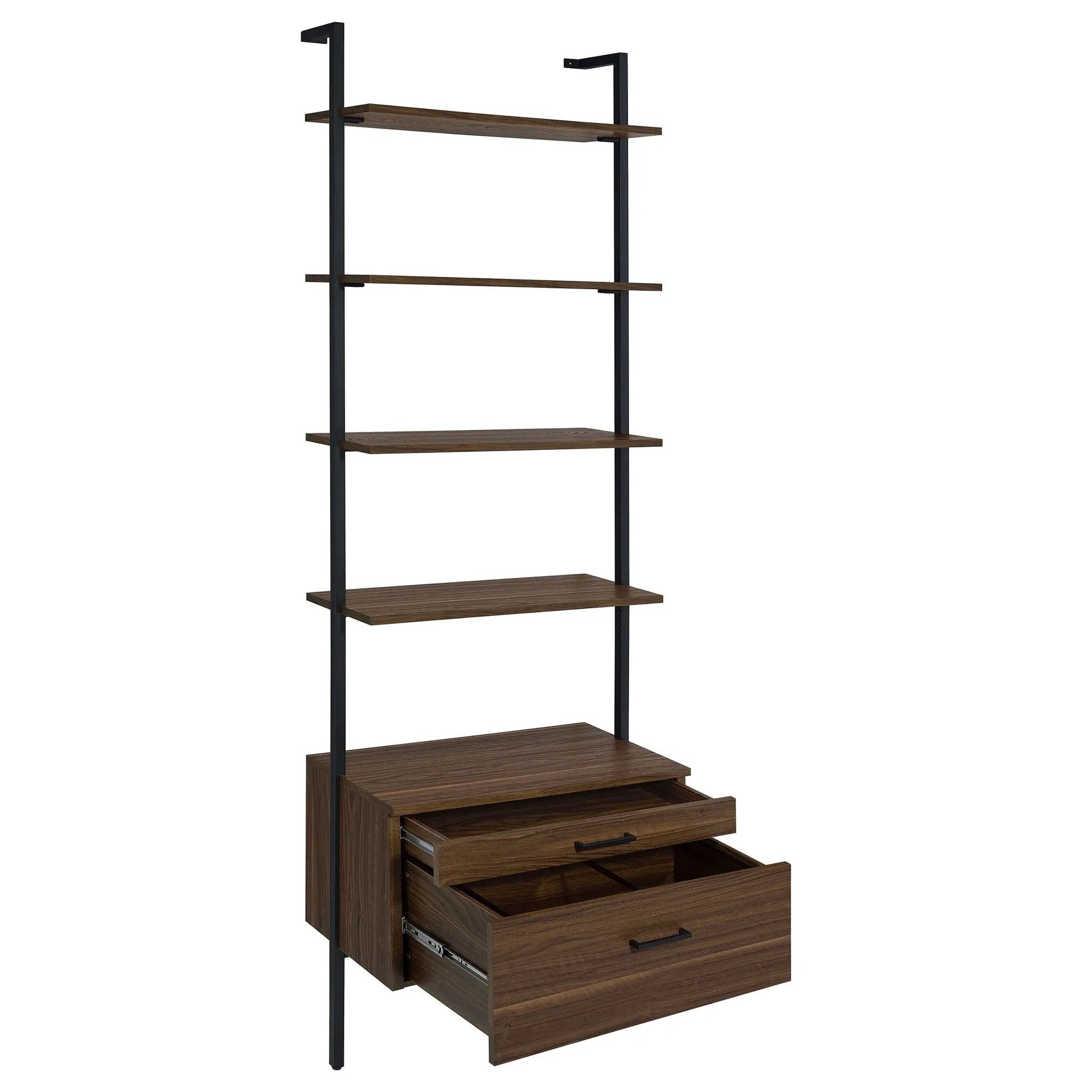 Owens 3-piece 96-inch Wall Mounted Bookshelf Set Walnut by Unique Piece Furniture