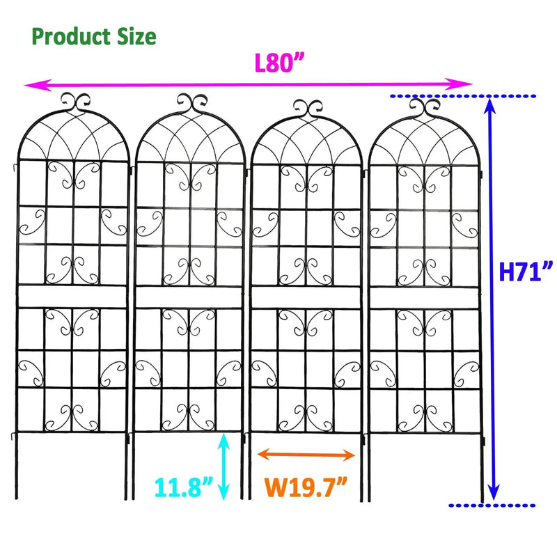 Metal Garden Rustproof Trellis For Climbing Plants Outdoor Flower Support by HouseOfZazla