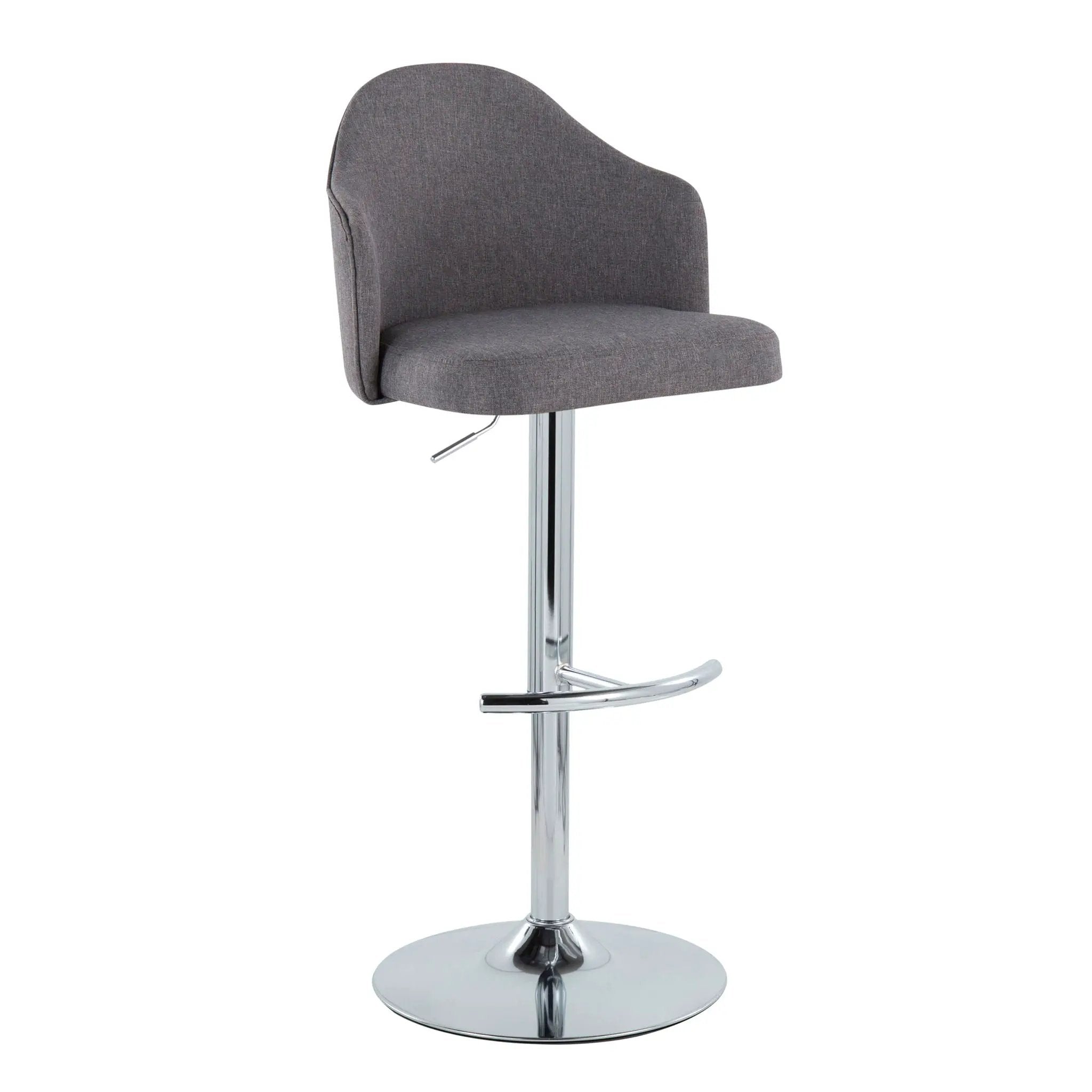 Ahoy - Contemporary Adjustable Barstool With Swivel With Rounded T Footrest (Set of 2) by Unique Piece Furniture