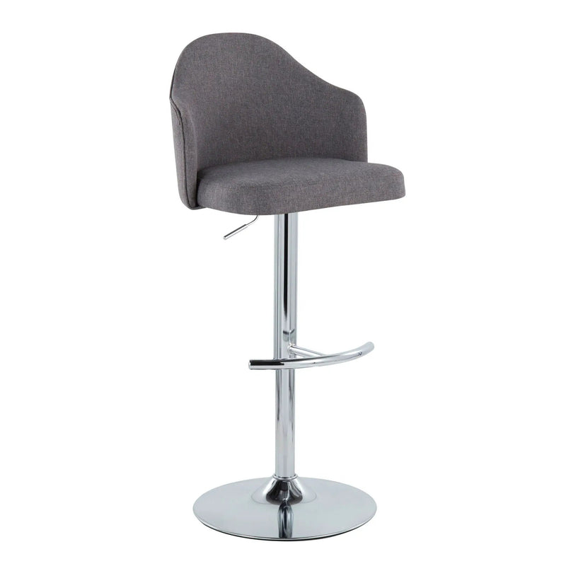 Ahoy - Contemporary Adjustable Barstool With Swivel With Rounded T Footrest (Set of 2) by Unique Piece Furniture