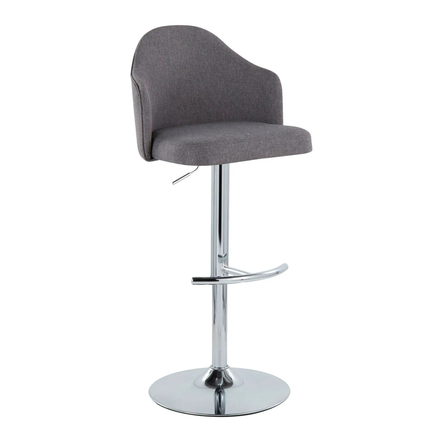 Ahoy - Contemporary Adjustable Barstool With Swivel With Rounded T Footrest (Set of 2) by HouseOfZazla