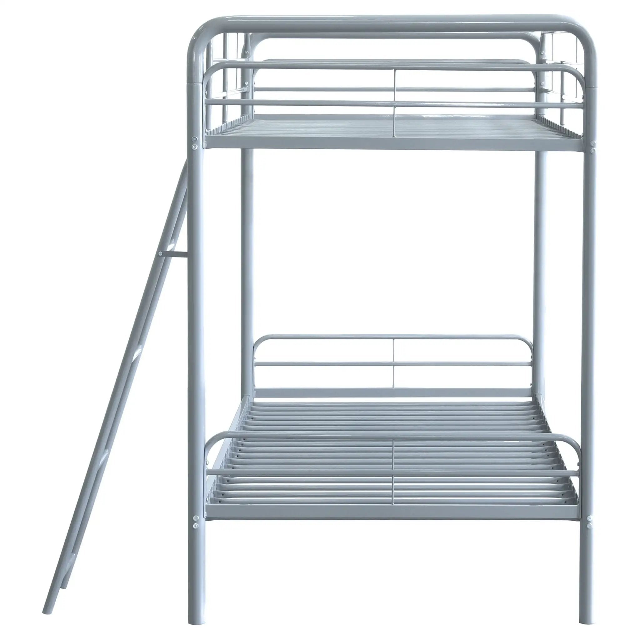 Carson Metal Twin Over Twin Bunk Bed Glossy Silver by Unique Piece Furniture