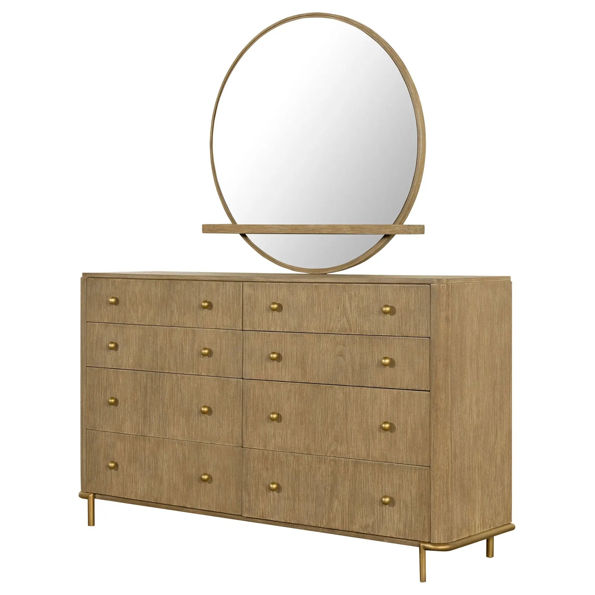 Arini 8-drawer Dresser with Mirror Sand Wash by Unique Piece Furniture