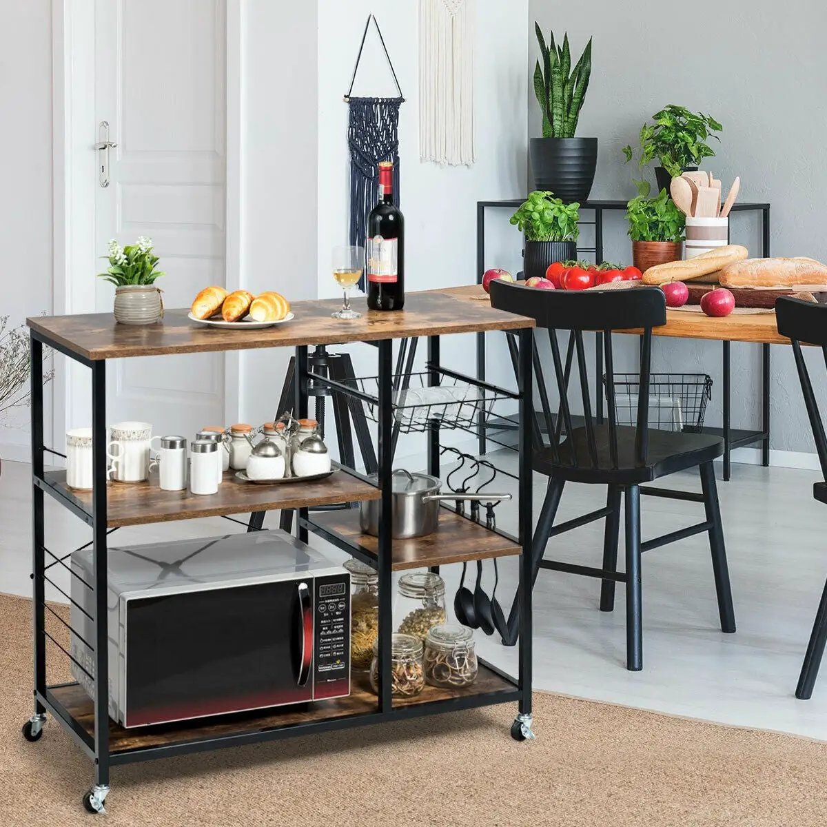 Rolling Industrial Kitchen Baker’s Storage Shelf by DirectDeals